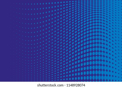 Abstract futuristic halftone pattern. Dotted lines backdrop with circles, dots, point large scale. Design element for web banners, posters, cards, wallpapers, sites. Blue color