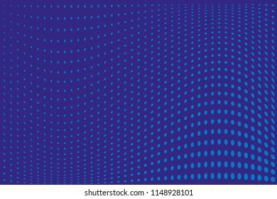 Abstract futuristic halftone pattern. Dotted lines backdrop with circles, dots, point large scale. Design element for web banners, posters, cards, wallpapers, sites. Blue color
