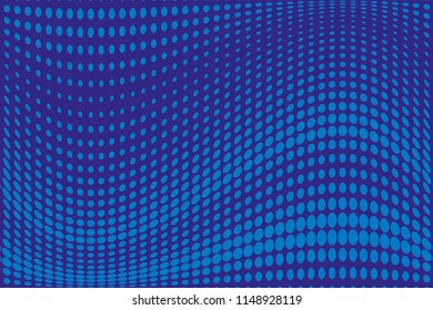 Abstract futuristic halftone pattern. Dotted lines backdrop with circles, dots, point large scale. Design element for web banners, posters, cards, wallpapers, sites. Blue color