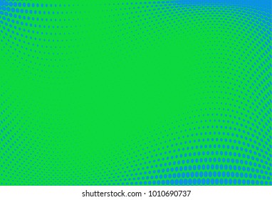 Abstract futuristic halftone pattern. Wavy background. Dotted backdrop with circles, dots, point small scale. Design element for web banners, posters, cards, wallpapers, sites. Green,blue color
