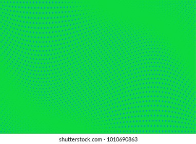 Abstract futuristic halftone pattern. Wavy background. Dotted backdrop with circles, dots, point small scale. Design element for web banners, posters, cards, wallpapers, sites. Green,blue color