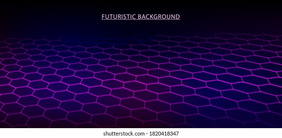 Abstract futuristic hexagon background. Digital connection structure. Big data transfer background. 3D rendering.