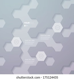 Abstract futuristic hexagon design infographics with numbers and your text  Eps 10 vector illustration 