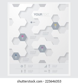 Abstract Futuristic Hexagon Shape Infographic Design Template For Your Business Presentation With Text And Numbers  Eps 10 Stock Vector Illustration 