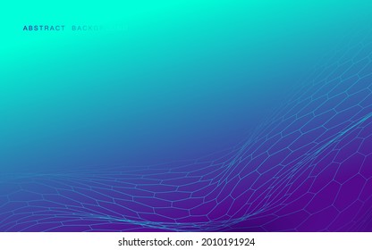 Abstract Futuristic hexagon technology wave background. Big data concept. Vector illustration