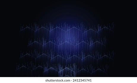  abstract futuristic hexagons on a dark blue background for network connection, computer, and communication technology. vector illustration
