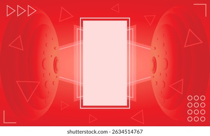 Abstract futuristic high speed, space Illustration high digital technology red color