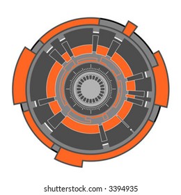 abstract futuristic hi-tech clockwork; illustration
