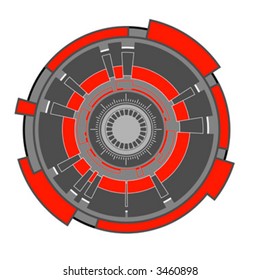 abstract futuristic hi-tech clockwork shape; illustration background