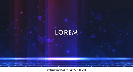 Abstract futuristic horizontal tech design background. Digital design for background, banner, game, preview.