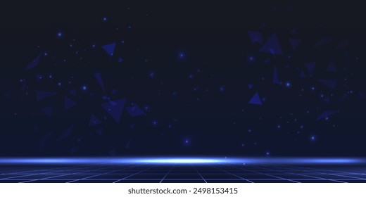 Abstract futuristic horizontal tech design background. Digital design for background, banner, game, preview.