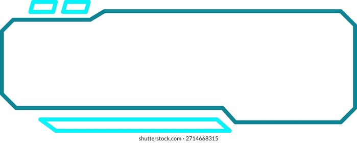 Abstract futuristic horizontal user interface box with cloud icon for digital design.