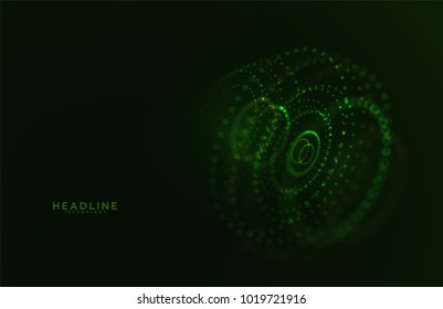 Abstract futuristic HUD 3D object. Hi tech hologram interface consist of fractal glowing particles. Nanotechnology  radar software display. Vector science and technology illustration . 