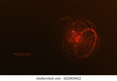 Abstract futuristic HUD 3D object. Hi tech hologram interface consist of fractal glowing particles. Nanotechnology  radar software display. Vector science and technology illustration . 
