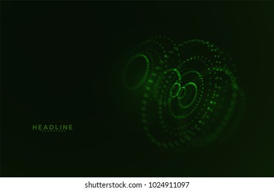 Abstract futuristic HUD 3D object. Hi tech hologram interface consist of fractal glowing particles. Nanotechnology  radar software display. Vector science and technology illustration . 
