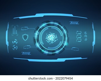 abstract futuristic hud display interface sci fi technology background vector illustration