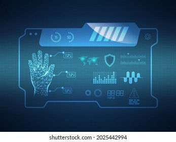 abstract futuristic hud display interface sci fi technology background vector illustration