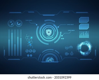 abstract futuristic hud display interface sci fi technology background vector illustration