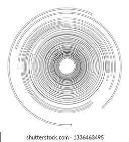 Abstract futuristic HUD object. Vector rendering of 3d. Wire-frame style. The layers of visible and invisible lines are separated
