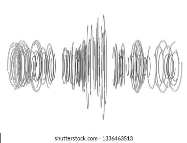 Abstract futuristic HUD object. Vector rendering of 3d. Wire-frame style. The layers of visible and invisible lines are separated