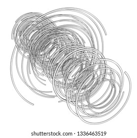 Abstract futuristic HUD object. Vector rendering of 3d. Wire-frame style. The layers of visible and invisible lines are separated