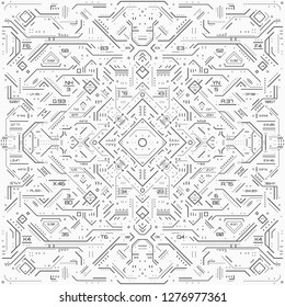 Abstraktes futuristisches HUD-Muster. Sci-fi futuristische Benutzeroberfläche. Futuristische abstrakte Technologie, Hintergrund. Vektorgrafik.
