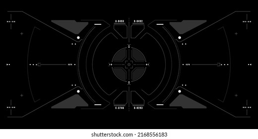 Abstract futuristic of HUD screen interface system security UI control display.