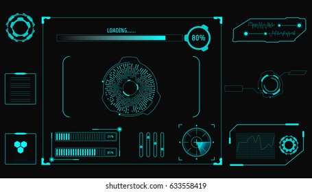 Abstract Futuristic HUD User Interface Vector Background