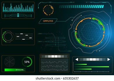 Abstract Futuristic HUD User Interface Illustration Vector Background