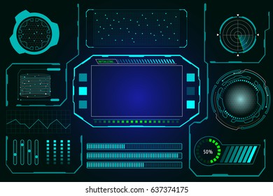 Abstract Futuristic HUD Virtual User Interface Vector Background