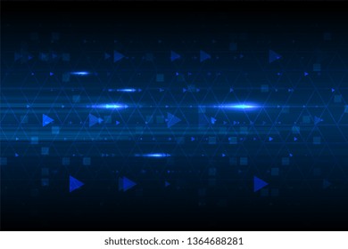 Abstract futuristic illustration in dark blue color background. Creative technology concept.