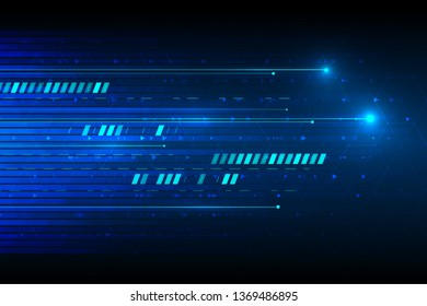 Abstract futuristic illustration in dark blue color background. Creative technology concept.