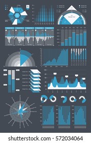 abstract futuristic infographic set, vector symbols