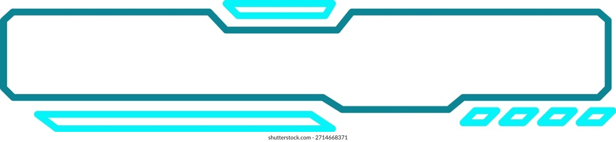 Abstrakter futuristischer Schnittstellenrahmen mit gepunkteten Liniendetails und Wolkensymbol, Vektorvorlage.
