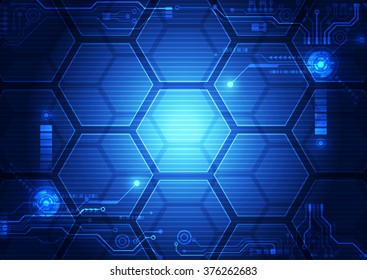 Abstract futuristic interface HUD technology background. Illustration Vector
