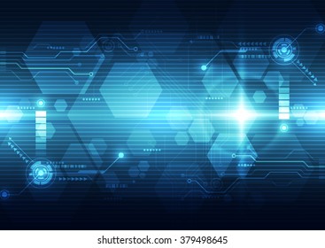 Abstract futuristic interface HUD technology background. Illustration Vector
