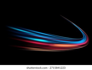 Abstract Futuristic Light Trails Vector 