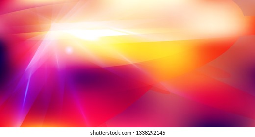 Abstract futuristic lighting effect on red color tone background. Colorful lens flare, star, explosion and electric power design. Vector illustration