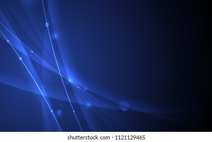 Abstract futuristic line curve element on blue background. Vector illustration for technology or business concept.