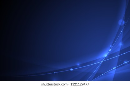 Abstract futuristic line curve element on blue background. Vector illustration for technology or business concept.
