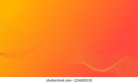 línea futurista abstracta y forma geométrica sobre fondo de color gradiente naranja para diseño gráfico creativo moderno 