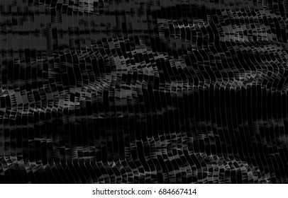 Abstract futuristic lines and dots grid. Intertwining web, a network of ropes, an unusual geometric black and white vector pattern.