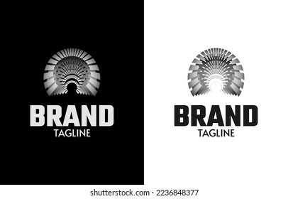Abstract futuristic logo design template
