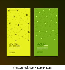 Abstract futuristic low poly background with connecting dots and lines. Connection structure. Vector science polygonal design.