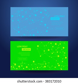Abstract futuristic low poly background with connecting dots and lines. Connection structure. Vector science polygonal design.