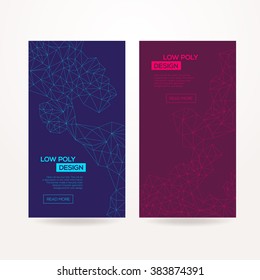 Abstract futuristic low poly background with connecting dots and lines. Connection structure. Vector science polygonal design.