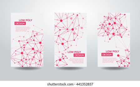 Abstract futuristic low poly background with connecting dots and lines. Connection structure. Vector science polygonal design.