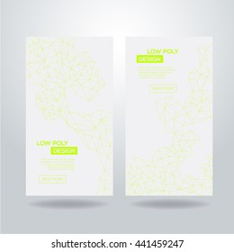 Abstract futuristic low poly background with connecting dots and lines. Connection structure. Vector science polygonal design.
