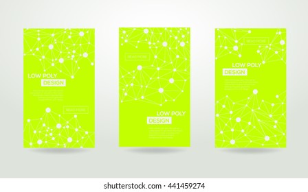 Abstract futuristic low poly background with connecting dots and lines. Connection structure. Vector science polygonal design.