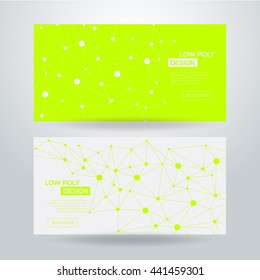 Abstract futuristic low poly background with connecting dots and lines. Connection structure. Vector science polygonal design.